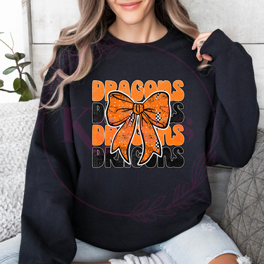 Dragons Stacked w/ Bow School Spirit Shirt